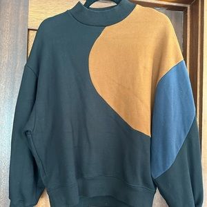 Oak+Fort Tricolor Mock Neck Sweater